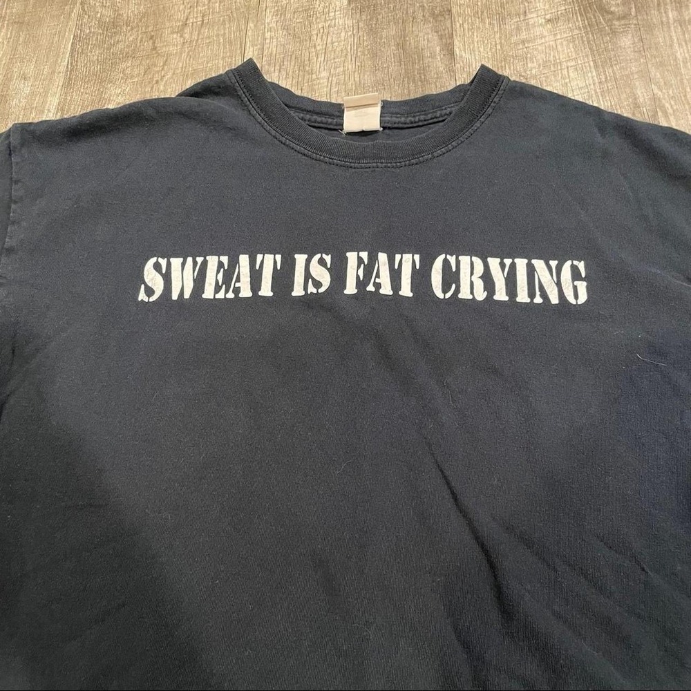 Vintage Y2K funny comedy slogan exercise workout t shirt - mens large